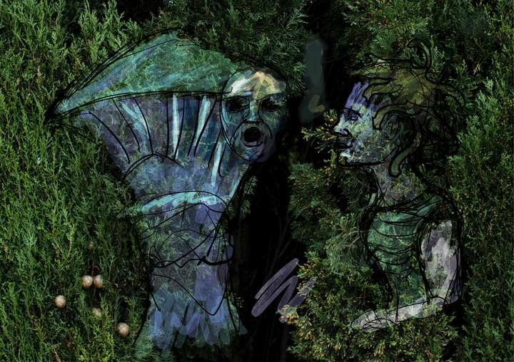 A woman with a mycelial god